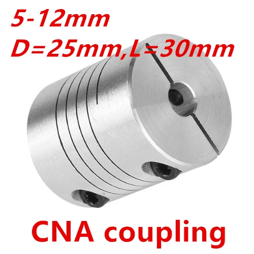 

3pcs 5mm x 12 mm shaft coupling D25 L30 Stepper Motor Shaft Coupler Flexible Coupling 5x12mm Motor Connector 5*12mm