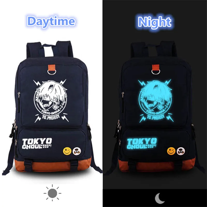

Anime Tokyo Ghoul kaneki ken Luminous Oxford Laptop Backpack Girls School Bags Large Bookbags Unisex Travel Shoulder Daypack