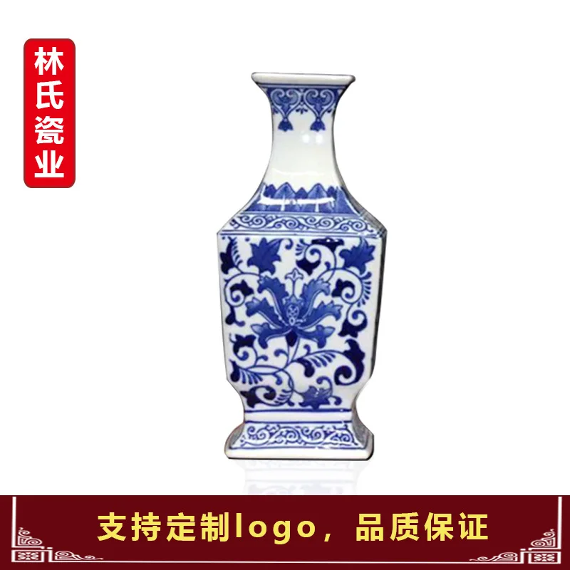 

vase decoration Jingdezhen Ceramic Chinese Blue and White Linked Branches Flower Arrangements Porcelain Vases Study Ornaments