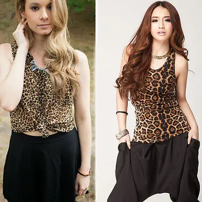 Summer Fashion Women Sexy Vest Hot Crop Top Leopard Print Tanks Casual Camis Hot sale Clothing