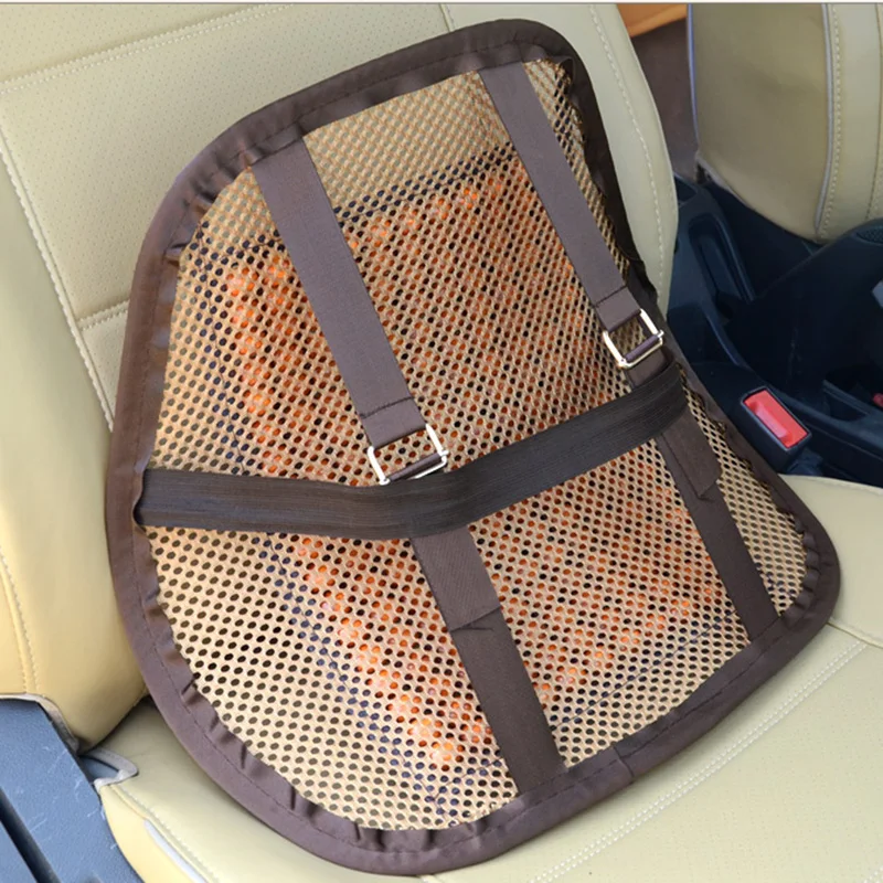 Car Seat Waist Cushion Office Chair Massage Back Lumbar Support Mesh Cushion Pad Black Mesh Back Lumbar Cushion for Car Driver