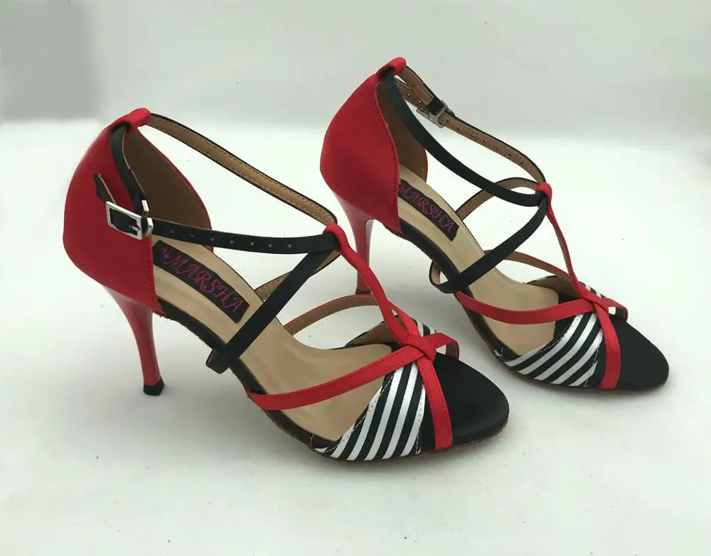 Fashional professional womens latin dance shoes ballroom salsa tango shoes wedding & party shoes red satin 6232B-BRS