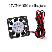 2pcs Anet A6 A8 e10 e12 DC12V/24V 4010 Cooling fan 40x40 Ultra quiet radiator extruder special oil bearing for 3d printer parts