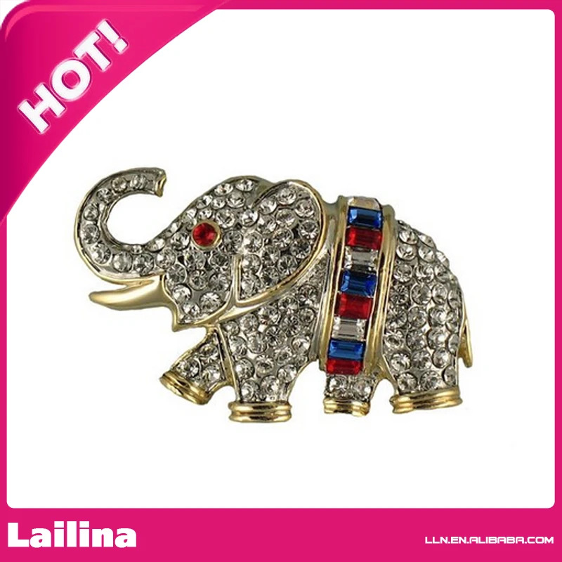 

Patriotic Baguette Elephant Pin/Brooch