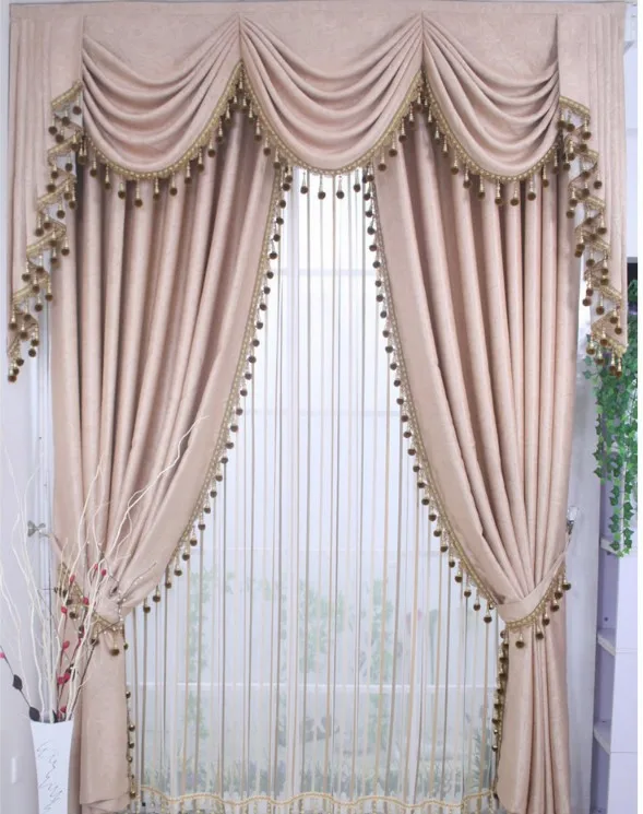 

Ready curtain with decorative beads ,3pcs /lot, curtains with hooks/punching/rod pocket , Adjust length for different size