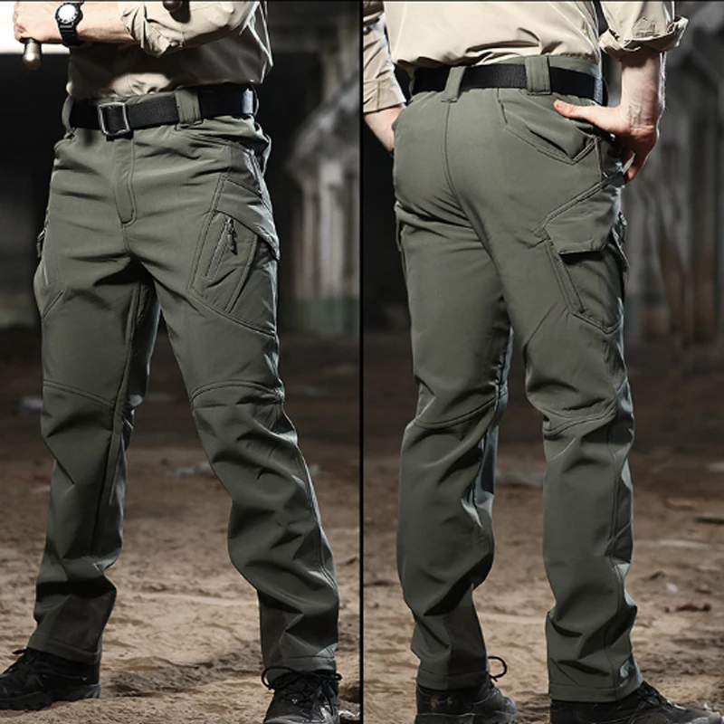 Men S-5XL Winter Waterproof Fishing Climbing Trekking Hunting Camping Ski Tactical SoftShell Hiking Military Pants Army Trousers