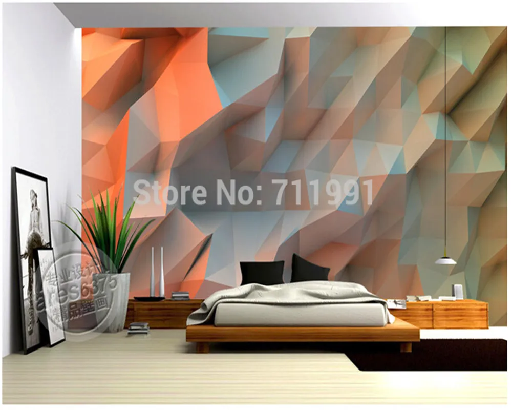 

Custom 3D stereo wallpaper, wall decoration for the living room TV setting wall vinyl wallpaper Papel de parede