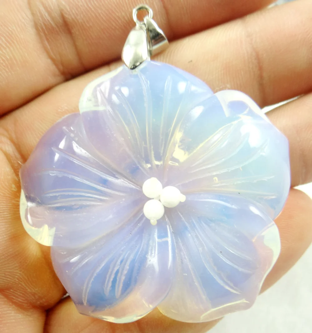 Natural Quartz crystal Turquoises  tiger eye Flower pendant for diy Jewelry making necklace Accessories