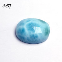 CSJ Natural Blue Larimar Loose Gemstone  Oval Cabochone Cut For Diy Fine Jewelry 925 Silver Gold Ring Mounting