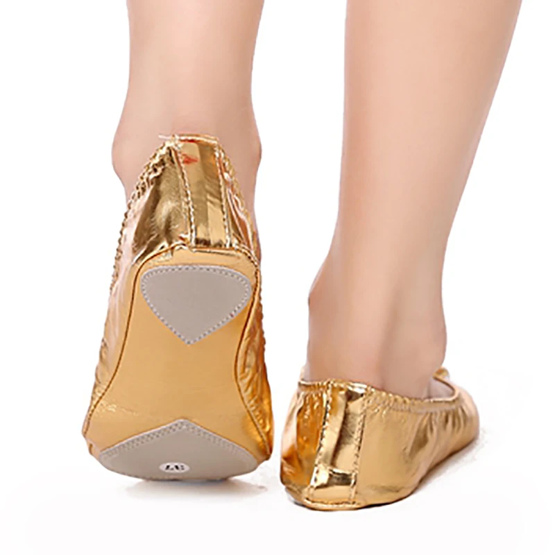 USHINE Leather Ballet Bellly Slippers Dance Shoes Split-Sole Gymnastics Yoga Shoes Kids Girls Women