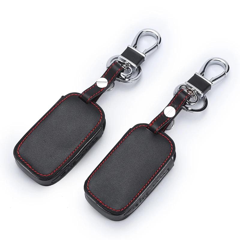 Leather Key Cover For Starline E90 E91 E60 E61 E62 LCD Remote Control Only Two Way Car Alarm Keychain Case