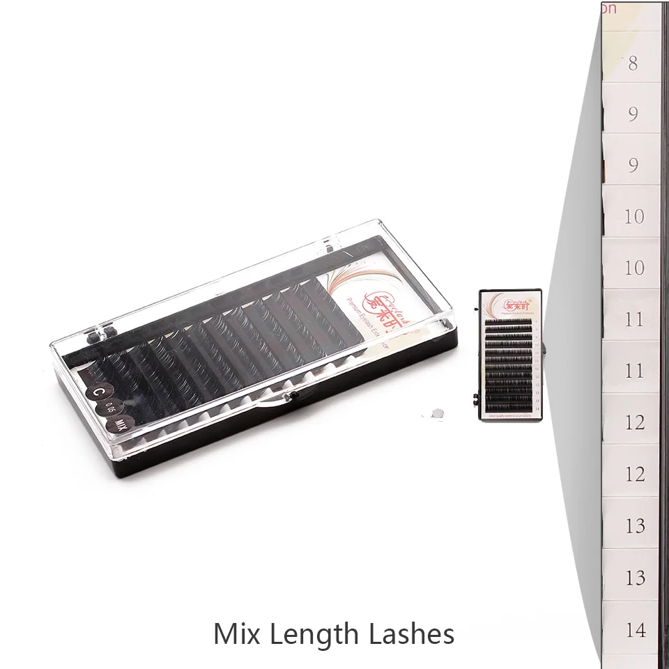 12 rangées toutes tailles Extension de cils individuelle cils en soie naturelle faux Extensions de cils de vison 3D outils de maquillage Cilias