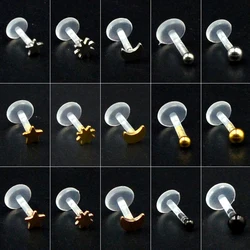 1PC Bioplast Star Sun Ear Tragus Cartilage Piercings Steel Ball Labret Ring Ear Tragus Sexy Body Jewelry Piercing