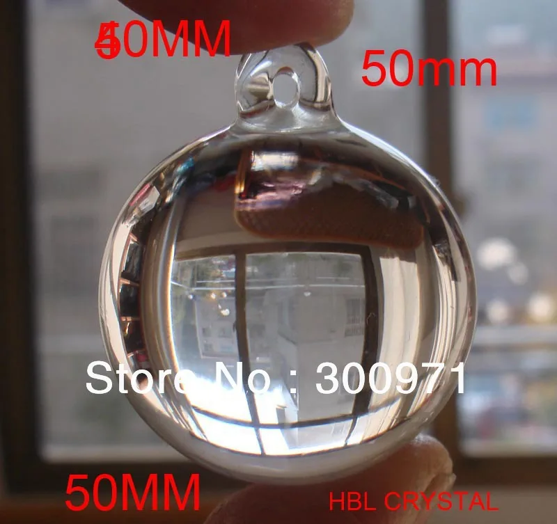 20pcs/Lot ,50mm Transparent Crystal Glass Smooth Hanging Ball X'mas & Wedding Pendant, Party Event Pendant