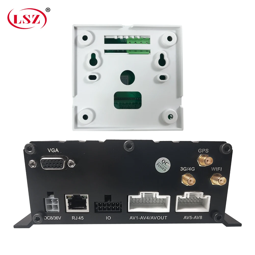 LSZ audio and video 8-way remote monitoring 4g gps wifi mdvr + temperature and humidity sensor school bus / excavator/crane/boat