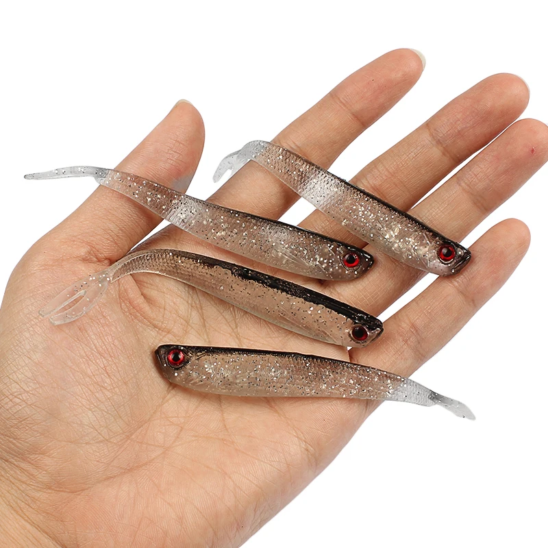 Goture 10Pcs/lot Soft Shad Fishing Lure 10cm/3.7g Gray Lure Swimbait Silver Carp Fishing Tackle Lure Hot Sale Artificial Bait