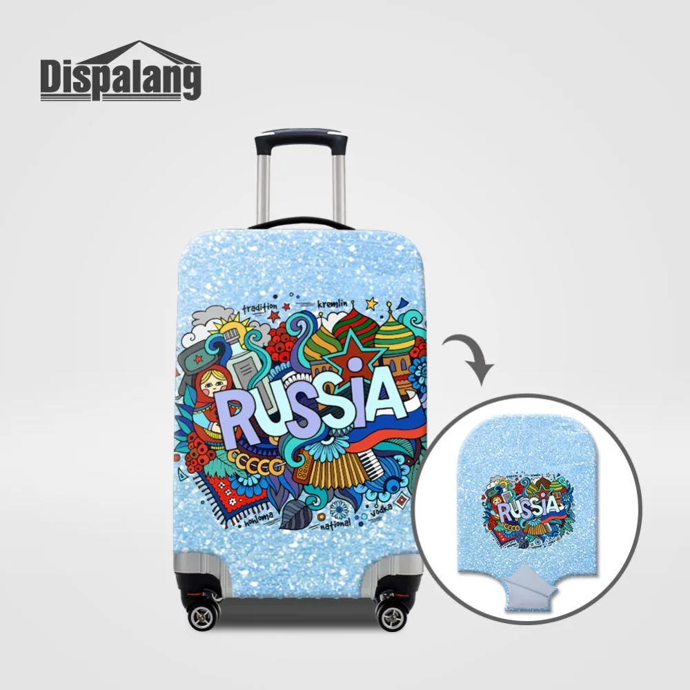 Thicher Elastic Luggage Cover Russia Pattern Rain Protective Suitcase Covers For 18-32 Inch Stretch Dust Travel Accessories