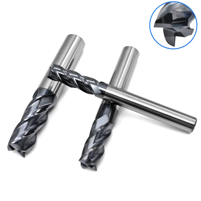 HRC45 Carburo di Fresatura Bits Acciaio di Tungsteno End Mill 4 Flauti di Fresatura CNC Strumento di Tungsteno Cobalto Lega di Appartamento End Fresa