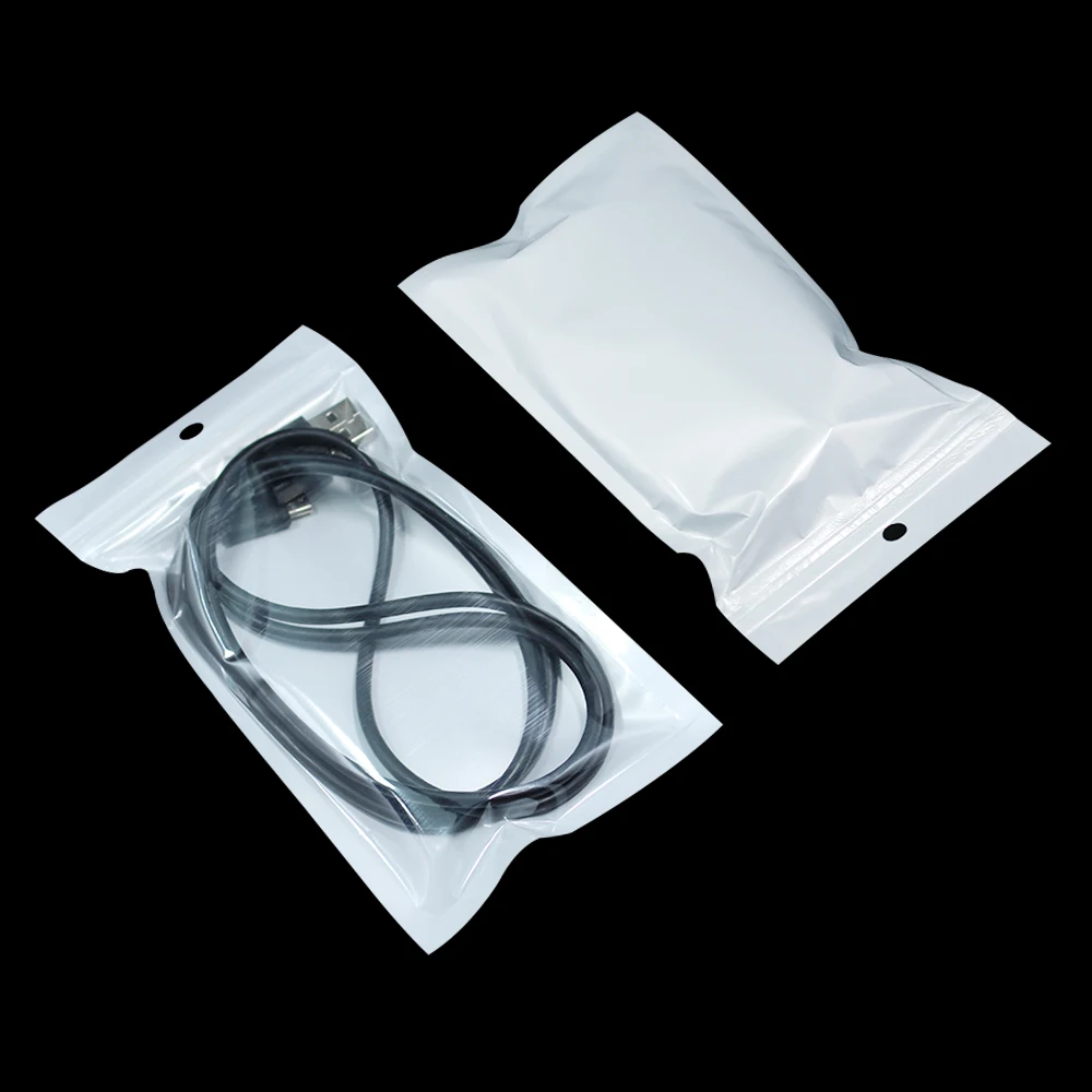 

Wholesale 9x15cm White/Clear Self Seal Zipper Plastic Retail Storage Bag, Zip Lock Ziplock Bag Retail Package With Hang Hole