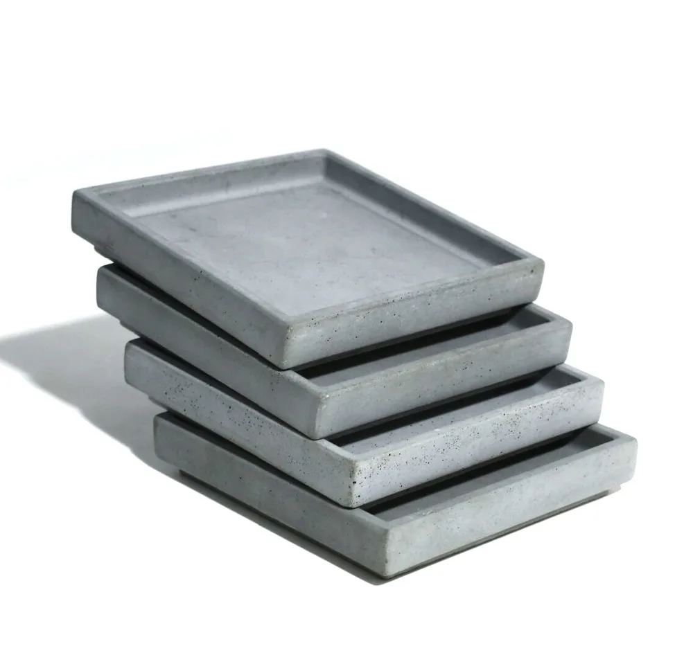 Mold Silicones Square Cement Plate Cup Fruit Plates Water Concrete Dish Handmade Mold Silica Gel Moulds Silicone Rubber PRZY 001