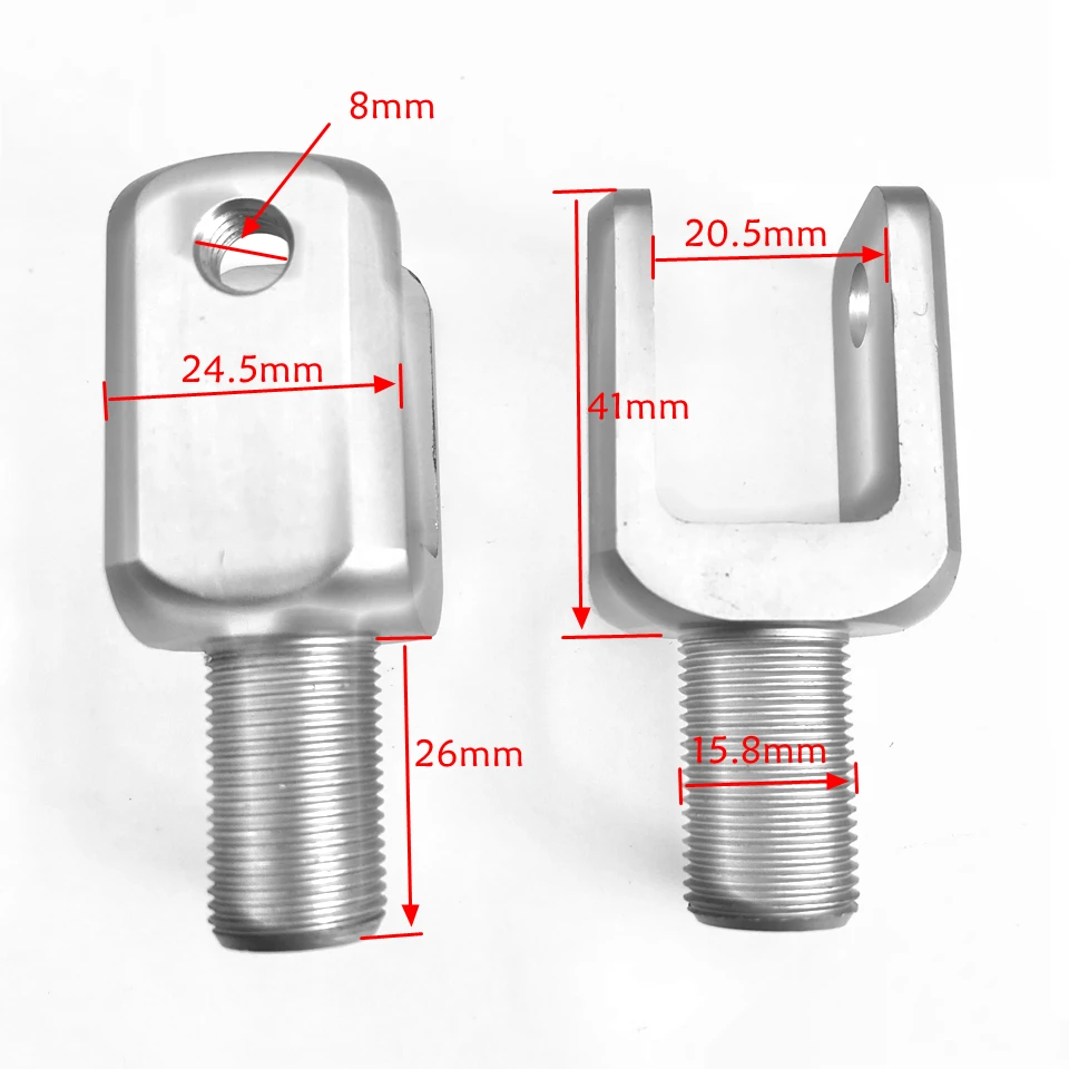 Universal prata u garfo final motocicleta amortecedor adaptador adequado para a maioria da motocicleta amortecedor