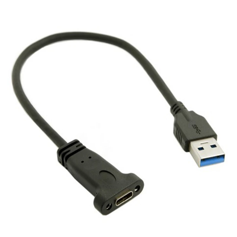 0.2M USB-C USB 3.1 유형 C TYPE-C 암-USB 3.0 A 수 데이터 케이블 20cm(패널 장착 나사 구멍 포함)