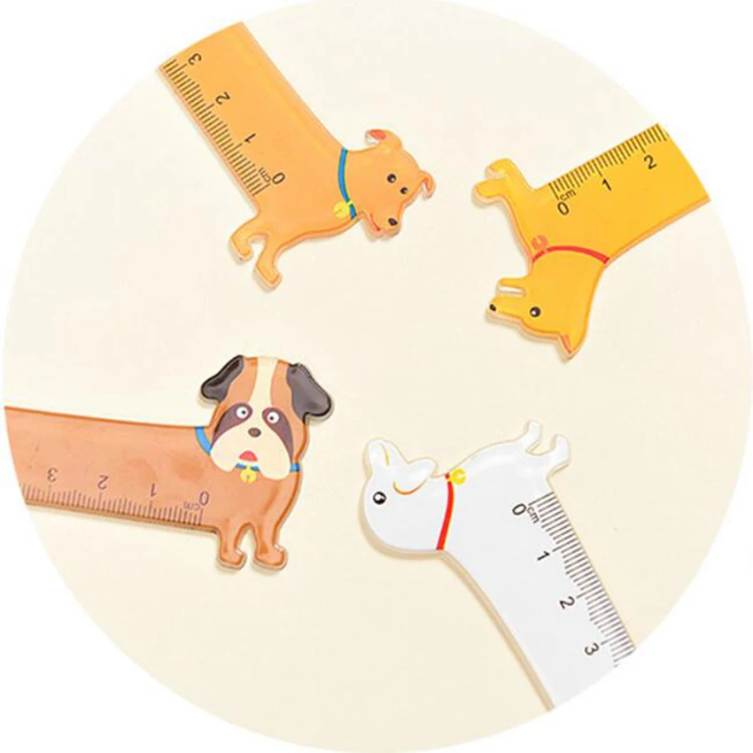 1pc Kawaii Long Dog design 15cm plastic straight ruler cute students\' DIY tools prize Good quality Global Wholesale