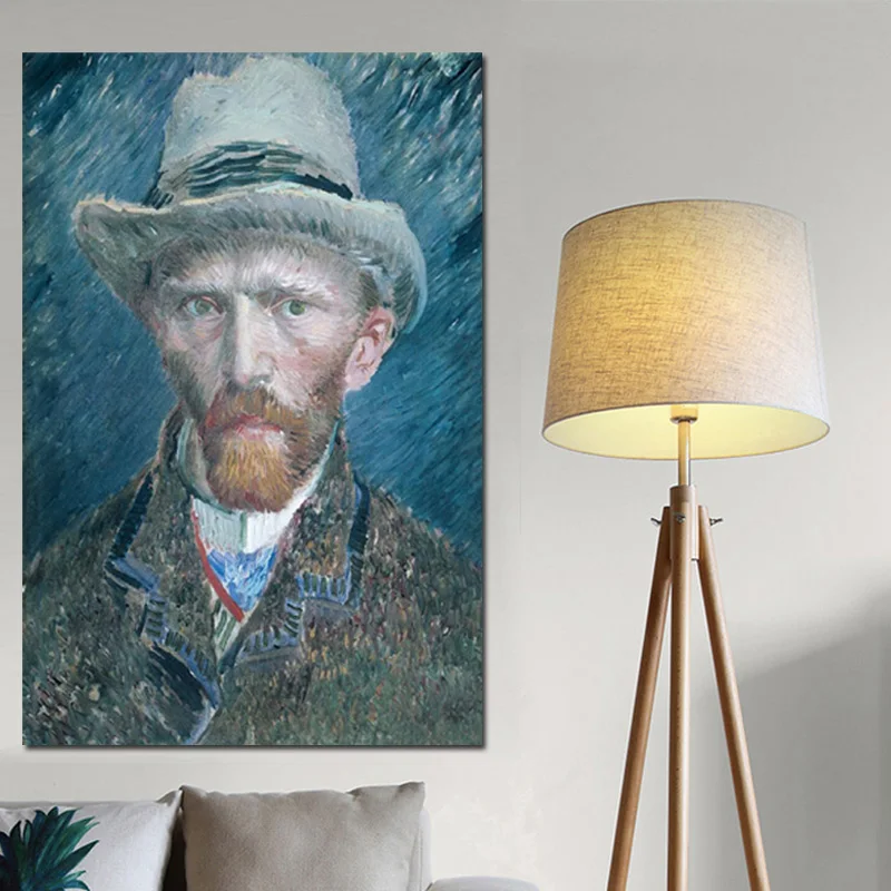 Abstract Vincent Van Gogh Portrait Oil Painting on Canvas Art HD Prints and Poster Modern Wall Pictures for Home Cuadros Decor