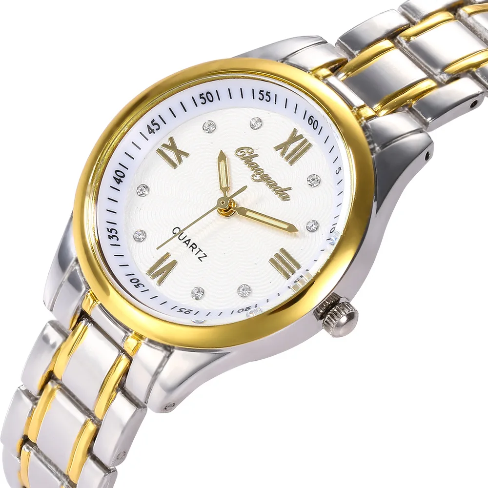 Reloj femenino de lujo dorado para Mujer, pulsera de acero inoxidable a la moda, Reloj informal para Mujer, Reloj para Mujer