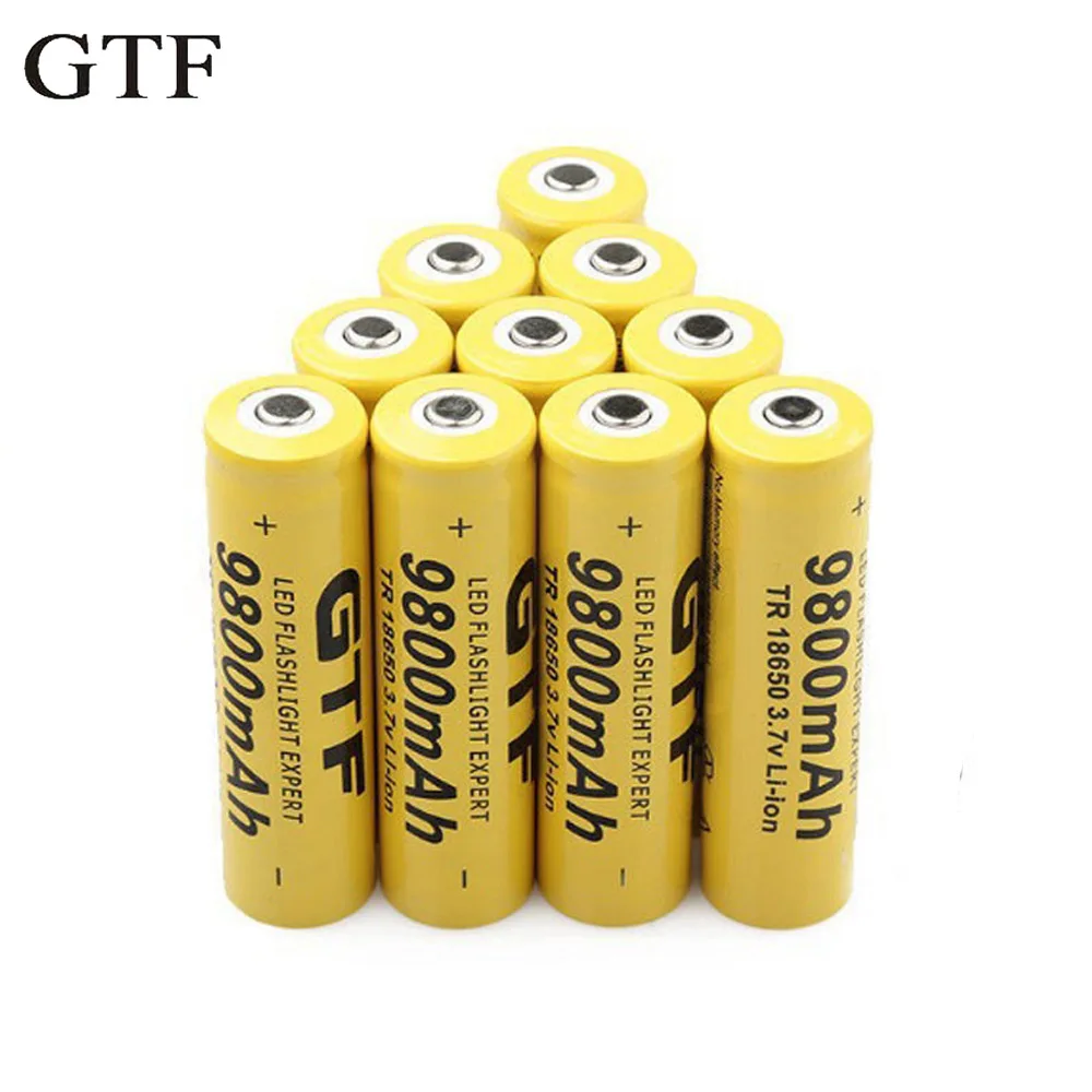 Batteria ricaricabile GTF 18650 9800mAh 3.7V 18650 batteria al litio per torcia a LED torcia giocattolo accumulatore cella banca di potere fai da te