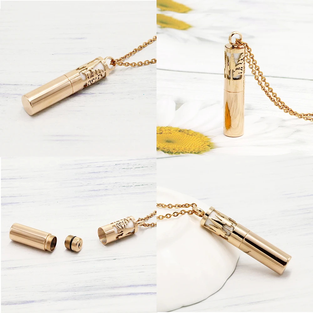 Essential Oil Diffuser Necklace 316L Stainless Steel Locket Perfume Couple Pendant Bottle Jewelry with Felt Pad