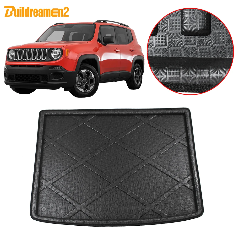 Buildreamen2 Dla Jeep Renegade (BU) Mata do bagażnika samochodowego Wykładzina bagażnika Mata podłogowa do bagażnika 2014 2015 2016 2017 2018