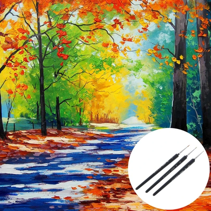 3 Thu Nhỏ Sơn Chi Tiết Bàn Chải 0/ 00/ 000 Lông Sói Chuyên Nghiệp Mỹ Chi Tiết Cho Nghệ Thuật Tiếp Liệu Vẽ nghệ Thuật Bút Lông Vẽ