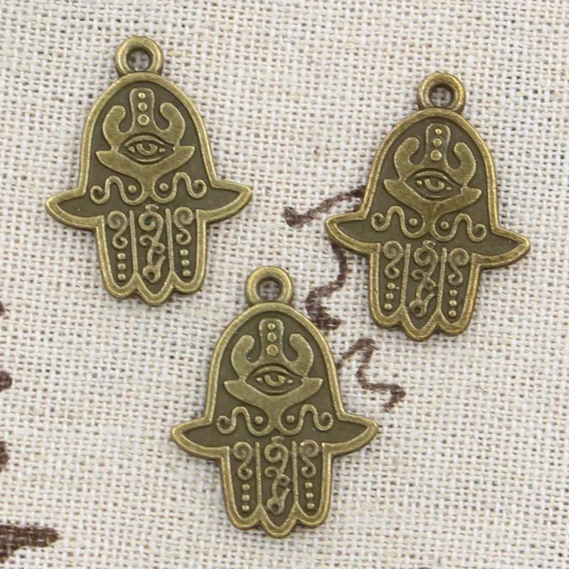 10pcs Charms Hamsa Palm Fatima Hand Protection 24x19mm Antique Making Pendant fit,Vintage Tibetan Bronze,DIY Findings