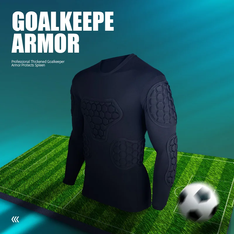 Professional goalkeeper armor uniforms football goalkeeper jerseys thicken EVA… - Image 2
