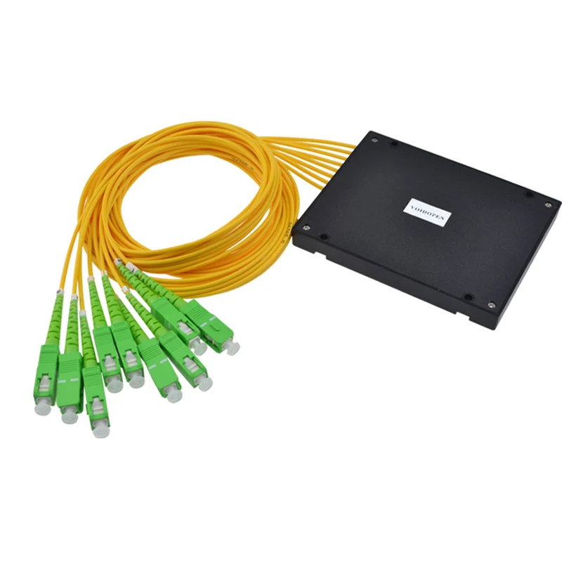 FTTH ABS Box 1x8 FC APC PLC Fiber Optical Splitter with FC/APC Connector Planar waveguide type Optical splitter