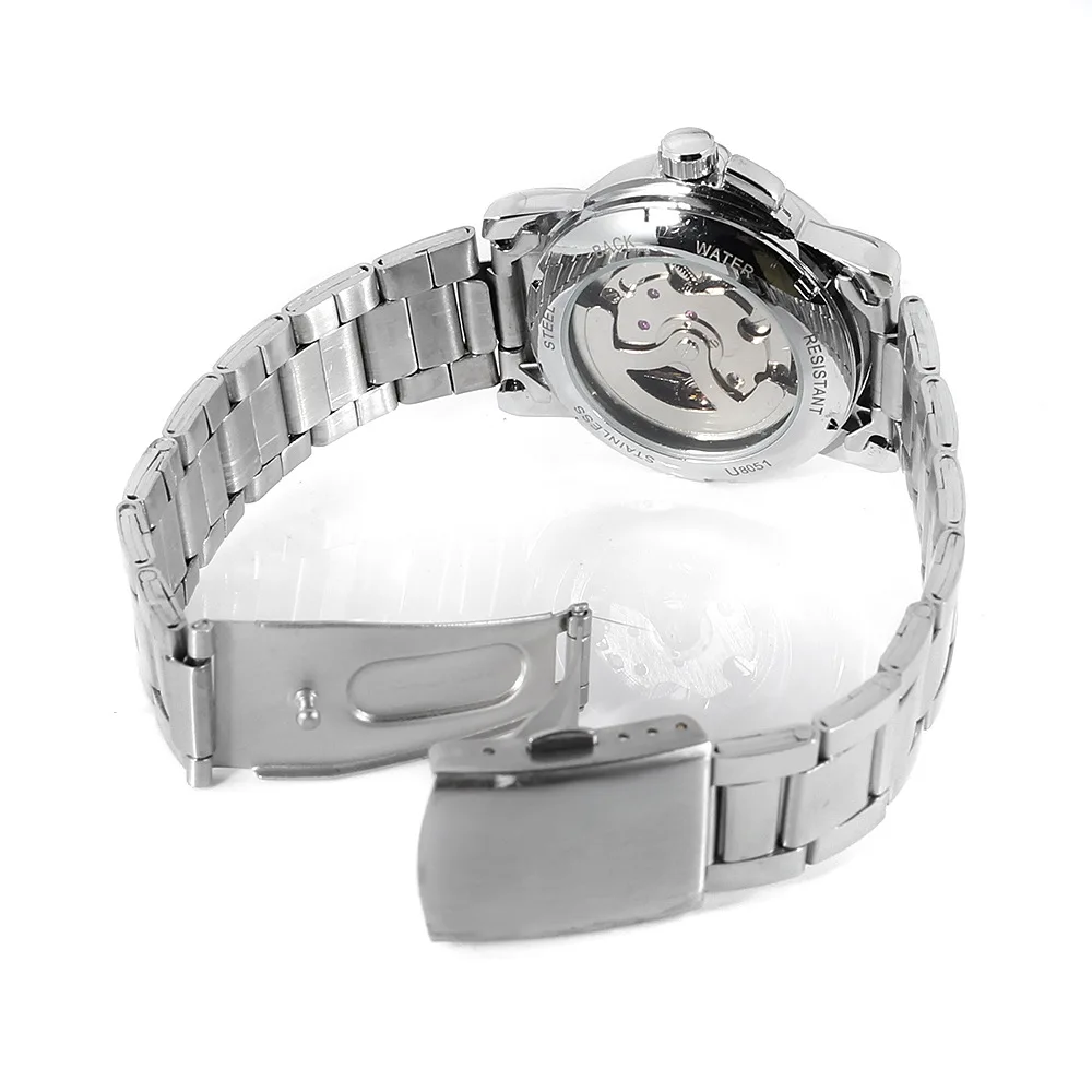 Montres mécaniques automatiques en or pour femmes, horloge en acier inoxydable pour dames, modules creux en cristal, montre Seton, mode de luxe