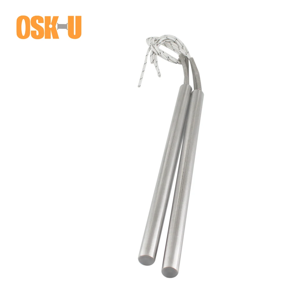 2PCS 12mm Tube Diameter Cartridge Heater Element 220V Single Head Heating Pipe for Packing Machine Wattage 250/300/400W