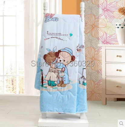 100%Cotton Cartoon Bear Sponge Adult Children Summer Quilt Blanket Set Printed Textile Bedspreads BeddingSet Cover Freeshipping