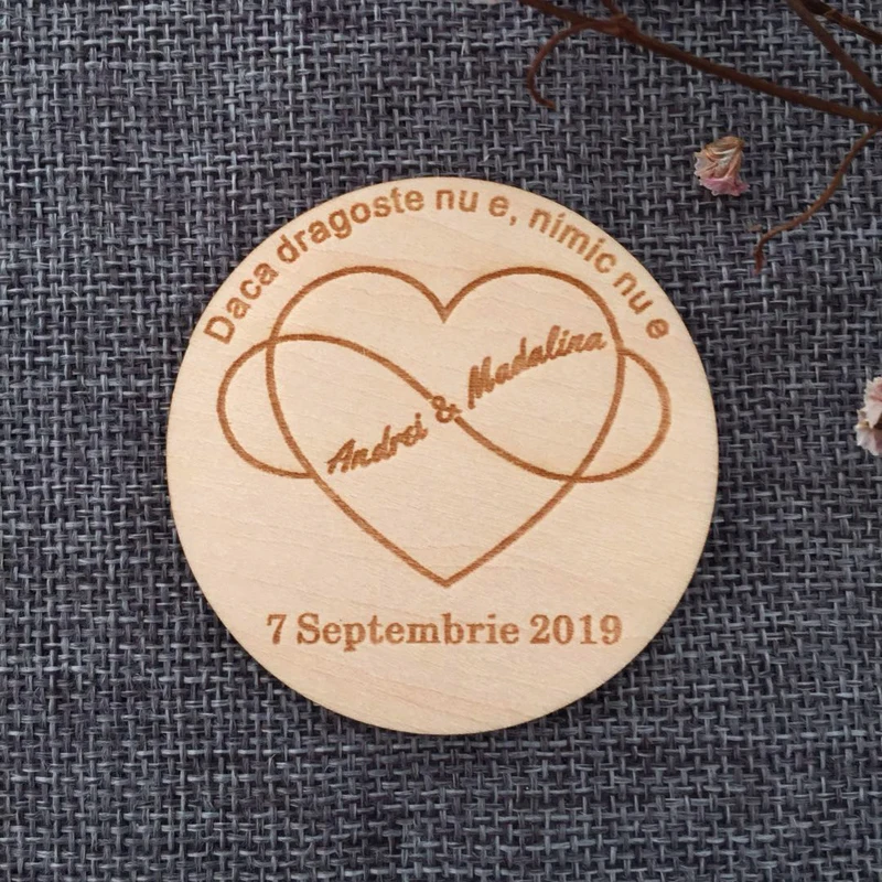 

Retro Heart Shape Design Wedding Save Date Magnet, Save the Date, Wooden Party Decor