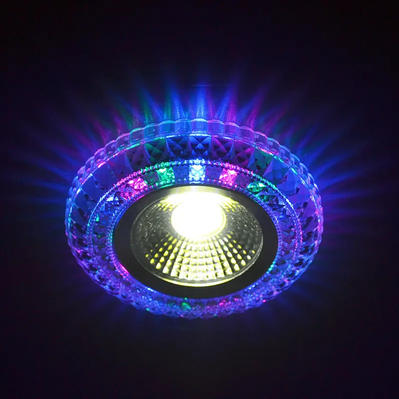 COB LED 통 다채로운 패널 빛 RGB 3W 110V 220V 할로겐 램프 장식 보라색 스포트 라이트에 대 한 최근 램프 고정 장치