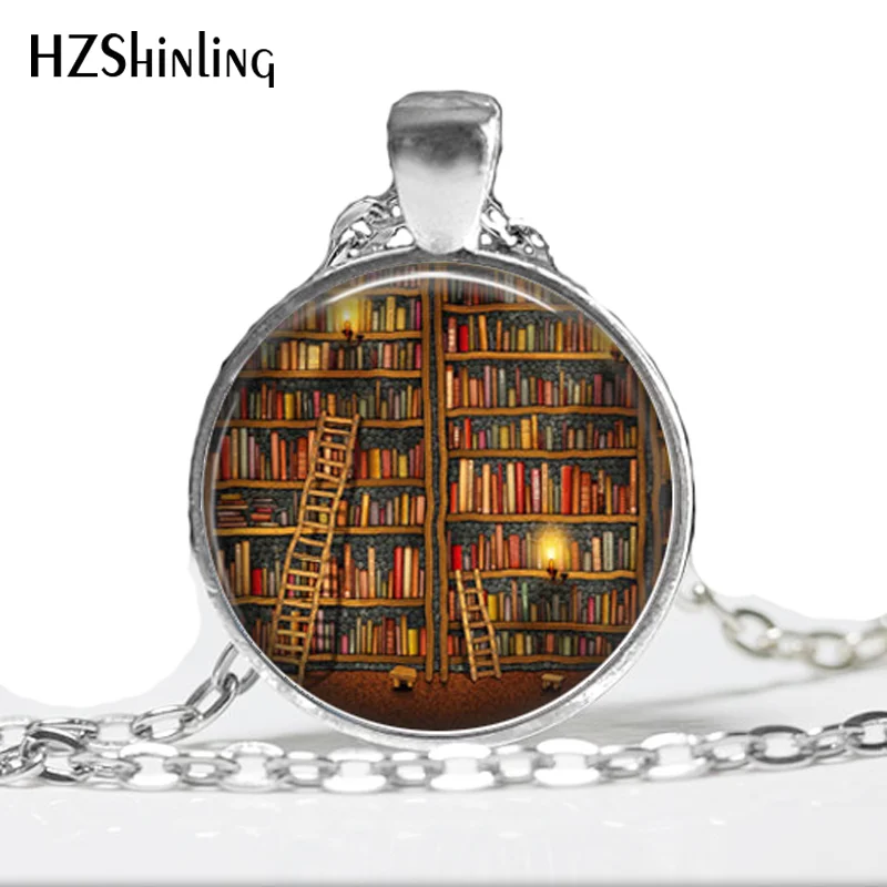 2017 Collares Collier Library Book Case Necklacevintage Style Gift For Students Teachers And Librarians Necklace ,old Books  HZ1