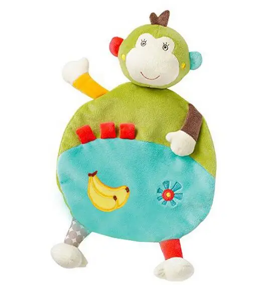 2018 Baby Soft Towel donkey rabbit frog monkey elephant Comfort Appease Plush Rattles Toy for newborn gift 