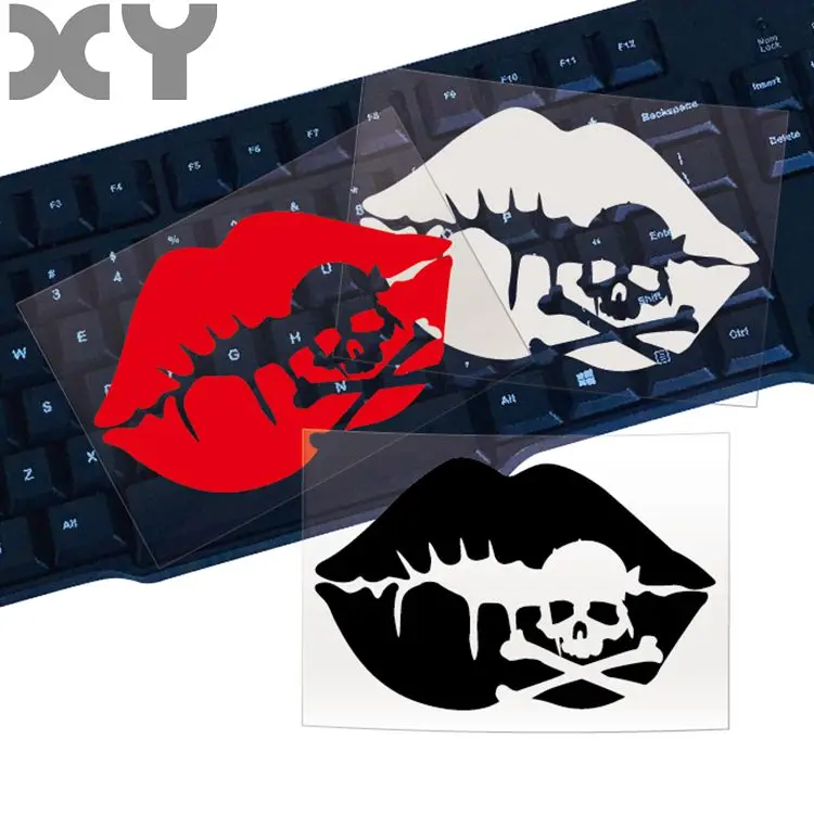 XY Waterproof Car Sticker Kiss Lip Skull for Motorcycle Reflective Type Funny Sexy Car Vinyl Stickers