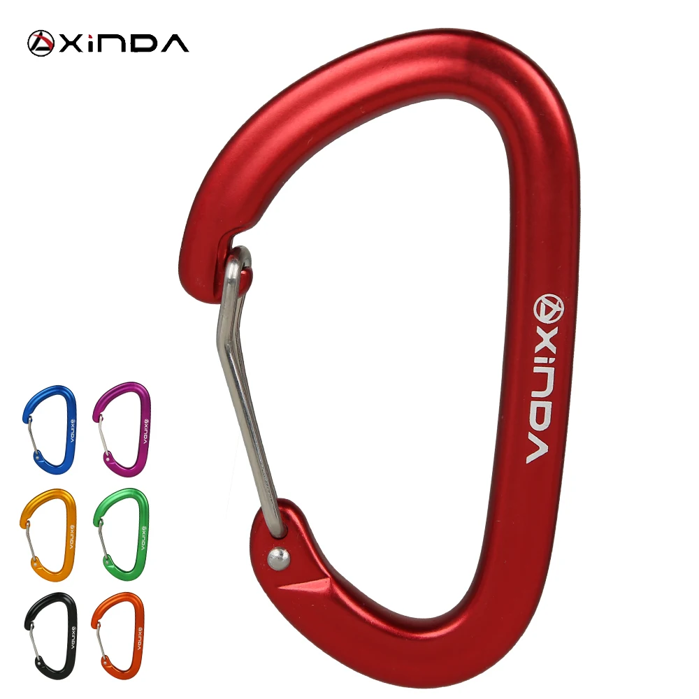 XINDA 16kN Rock Climbing Carabiner Clip D-Shape Screw Gate Lock  Aluminum Alloy Keychain  Outdoor Equipment