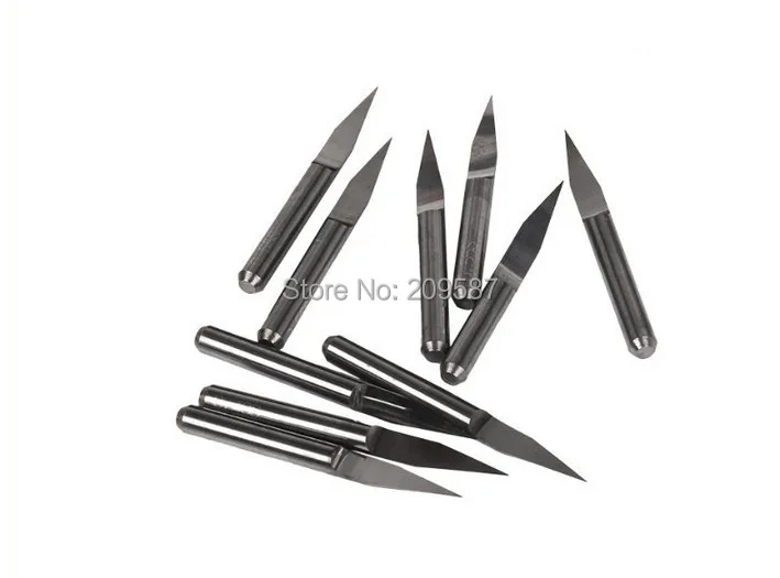 10 Buah Bit Ukiran PCB Karbida Alat Router CNC 25 Derajat 0.3Mm 2503