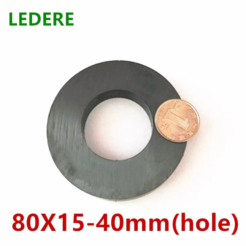 1pcs Ring Ferrite Magnet D 80*15 mm Hole 40mm Black Round Speaker D 80X15 mm Magnet with hole 40MM 80mm x 15mm