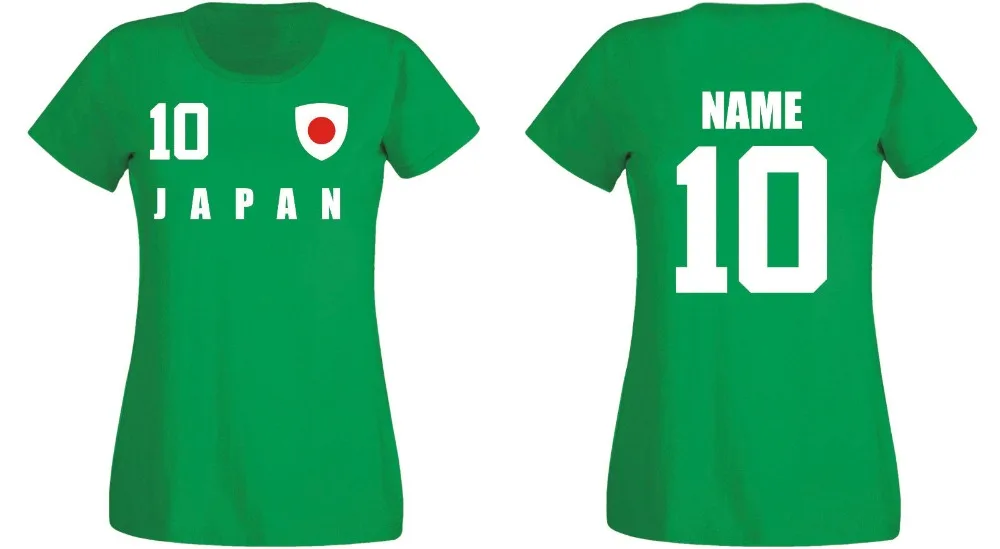 Japan Damen T-Shirt Trikot Team Name & Nr Druck Fubball 2019 Footballer Soccers 2019 New Men T-Shirt Men Summer Style Casual Tee