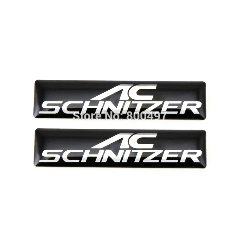 3D Car Styling Aluminum Glue Decalque, Trunk Emblem, Acessórios do carro, Adesivo Badge para AC Schnizer, Mais novo, 2 Pcs