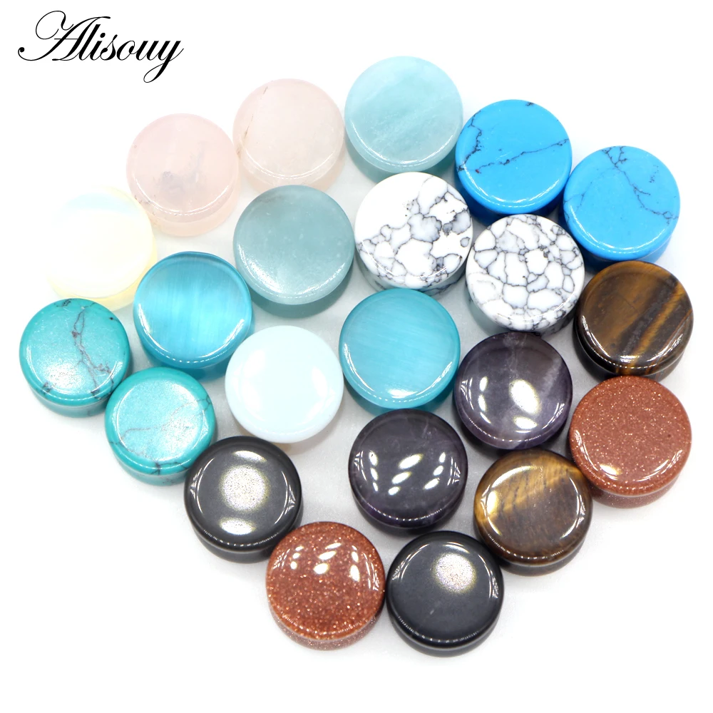 Alisouy 2pcs Stone Ear Plugs and Tunnels Ear Piercings Earring Gauges Piercing Ear Stretcher Plugs Oreille Body Piercing Jewelry